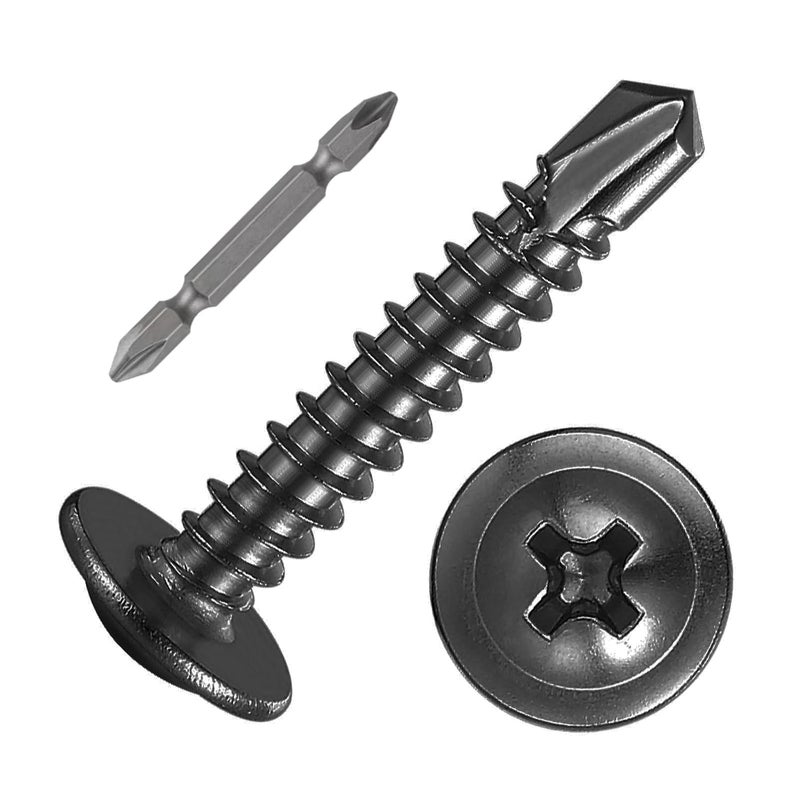 Wensilon Store (200 pcs) #10×1” for Sheet Metal Self-Tapping Screws 410 Black Stainless Steel Truss Head High-Strength Quick Tapping - Image 1